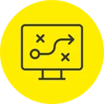Gelbes Icon mit PC