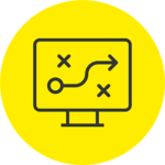 Gelbes Icon mit PC