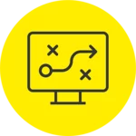 Gelbes Icon mit PC