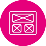 Pink Icon mit weißem Baukastenumriss