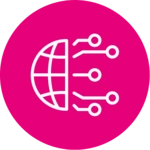 Weltkugel mit Verteilung von Daten für Skalierung, Internationalisierung und nahtlose Integration