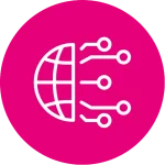 Weltkugel mit Verteilung von Daten für Skalierung, Internationalisierung und nahtlose Integration