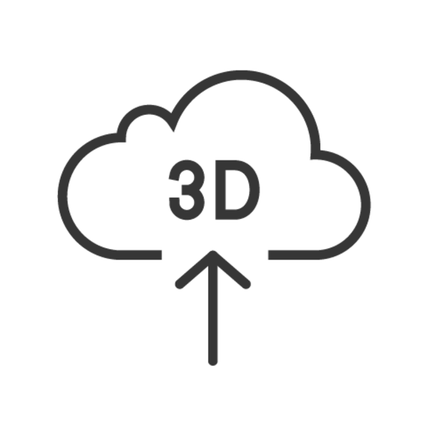 Icon, dass den Upload eines 3D Files zeigt