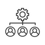 Abbildung von einem Workflow mit mehreren Mitarbeitern