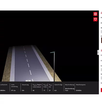 POC-Produktkonfigurator für Straßenbeleuchtung
