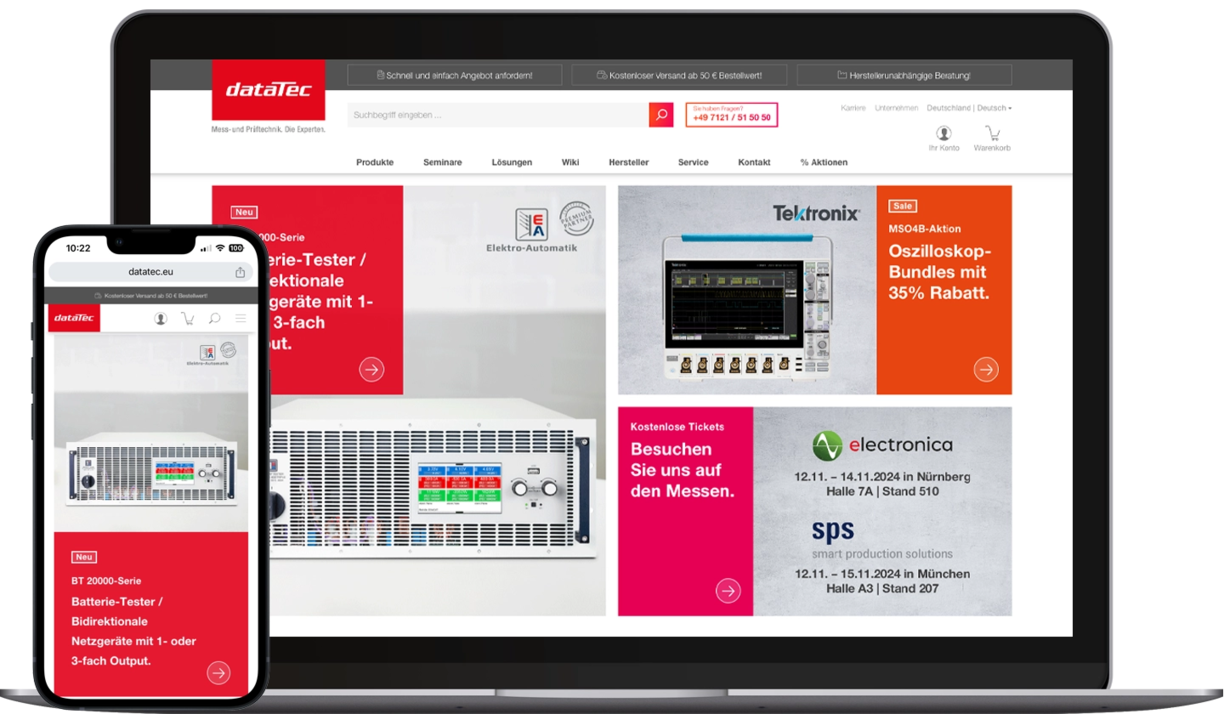 Der Shop dataTec AG überzeugt durch eine herausragende Benutzerfreundlichkeit und eine klare Struktur, die es den Kunden ermöglicht, schnell die benötigten Informationen zu finden. 