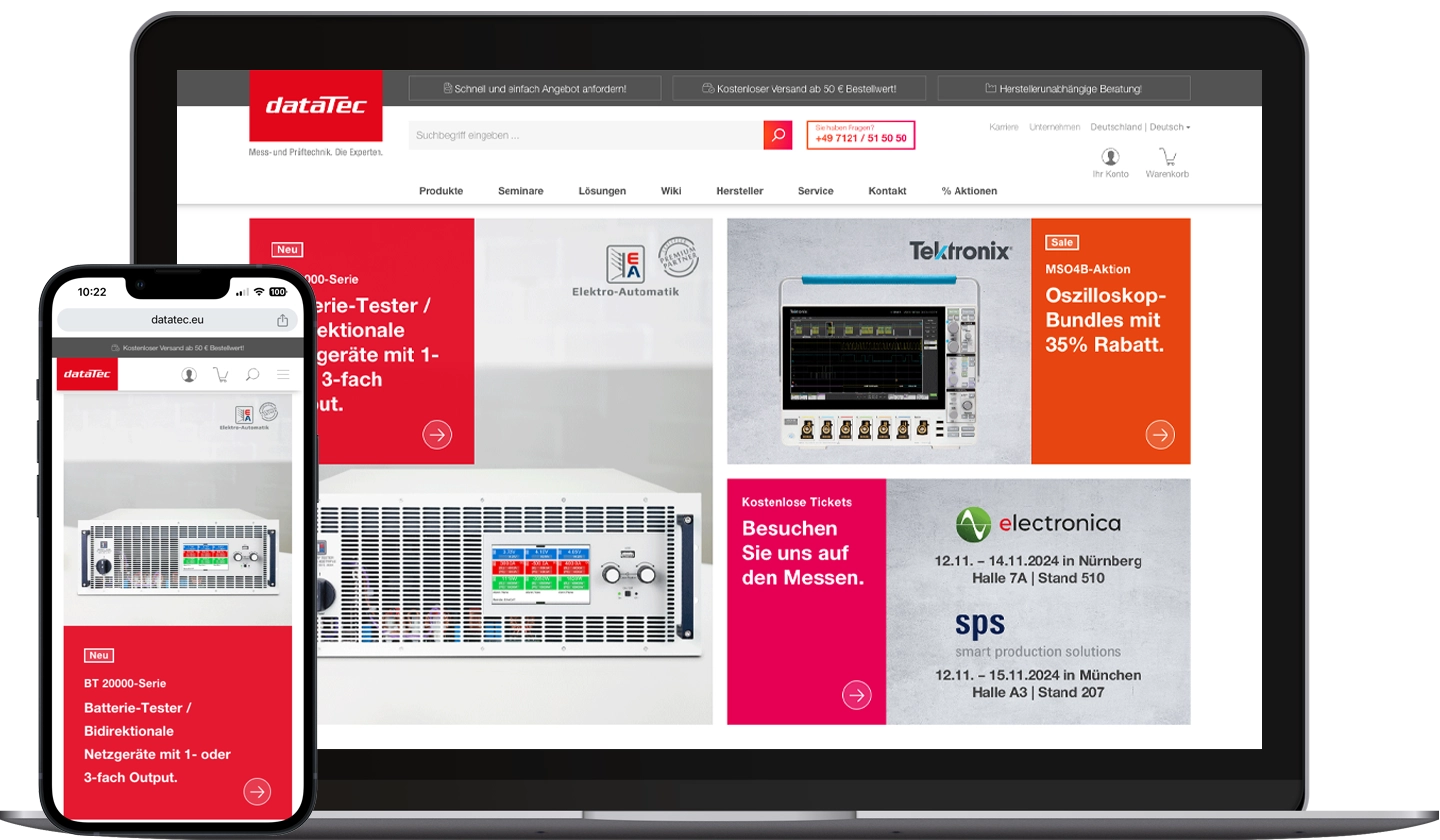 Der Shop dataTec AG überzeugt durch eine herausragende Benutzerfreundlichkeit und eine klare Struktur, die es den Kunden ermöglicht, schnell die benötigten Informationen zu finden. 