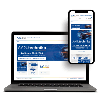 Laptop und Mobile Ansicht als Mockup der AAG Webseite in kleiner Darstellung