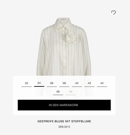 Usability Feature im neuen Shopware 6 Online Shop von Riani