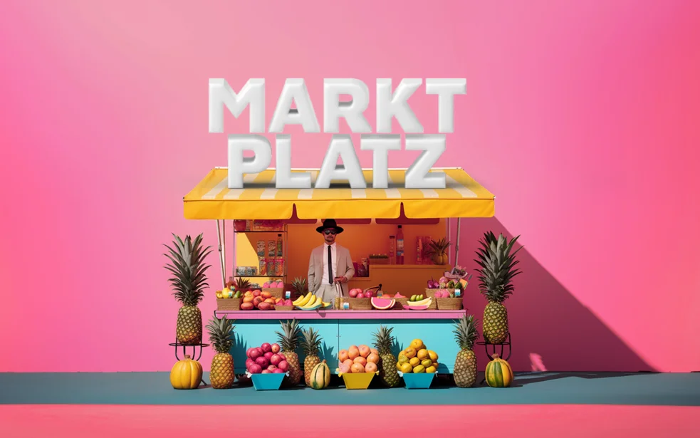 Ein Marktplatz, vor dem mehrere Menschen stehen – Symbol für die Realisierung eines digitalen Online-Marktplatzes mit NETFORMIC, basierend auf über 20 Jahren E-Commerce-Erfahrung und einem tiefen Verständnis für Zielgruppen und Plattformstrategien.