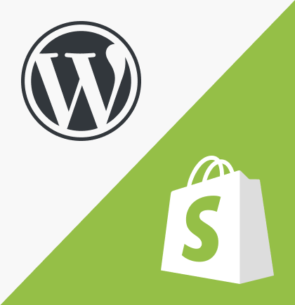 Abbildung WordPress und Shopify Logos