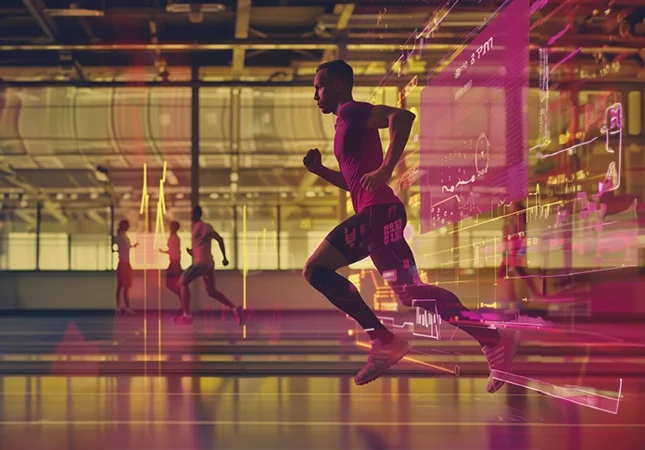 Eine Sportlerin steht fokussiert in den Startlöchern – Sinnbild für professionelles und datenbasiertes, digitales Management von Sponsoring-Partnerschaften im Profisport