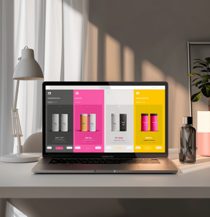 Laptop mit geöffnetem Produktkonfigurator – Entscheidungshilfe für den Einsatz im E-Commerce