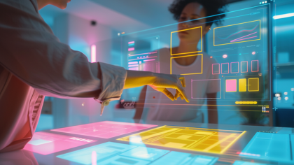 Hand bedient digitales Interface – Marketing Automation Tool im E-Commerce-Umfeld