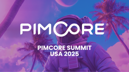 A vibrant event scene set in Miami, with the Pimcore logo prominently displayed – representing Pimcore Inspire USA 2025, where innovators gather to explore the future of data and digital experiences