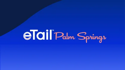 eTail West 2026 ecommerce and retail conference in Palm Desert, California, event teaser on blue background