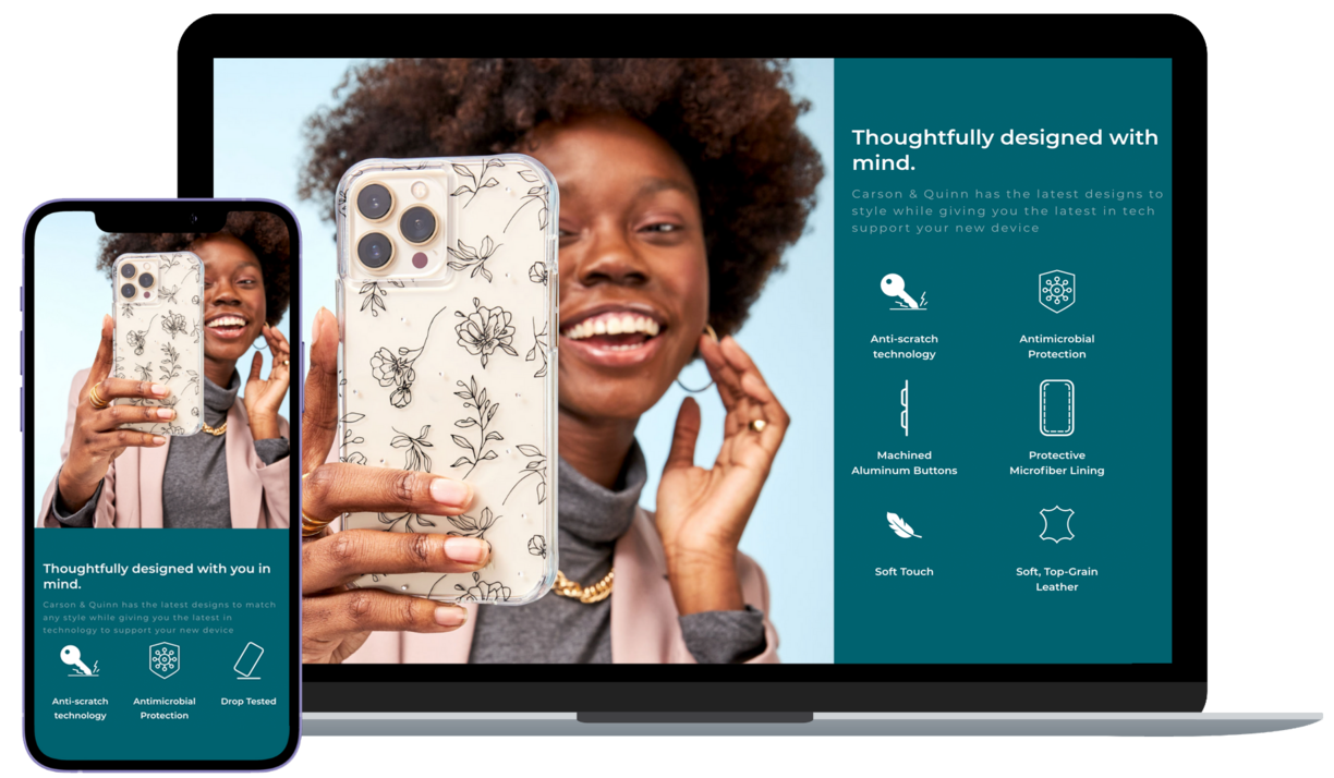 Magento PWA development powering a mobile-first shopping experience. Designed with you in mind—premium smartphone accessories presented with speed, performance, and user focus.