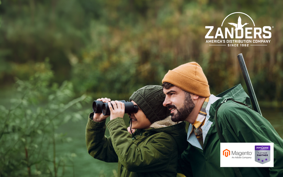 Father and son enjoying the outdoors while shopping firearms and outdoor products through the Zanders Sporting Goods online platform.