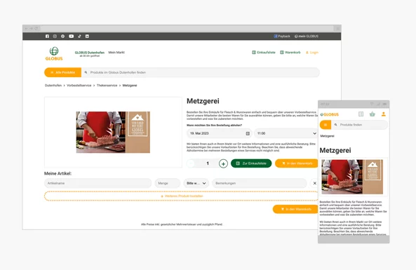 Globus Kundencase Online Shop von Globus.