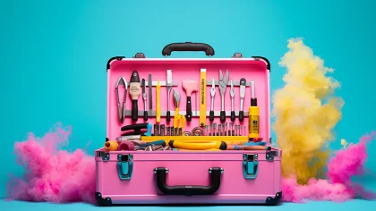 Toolbox Werkzeugkiste mit diversem Werkzeug gefüllt