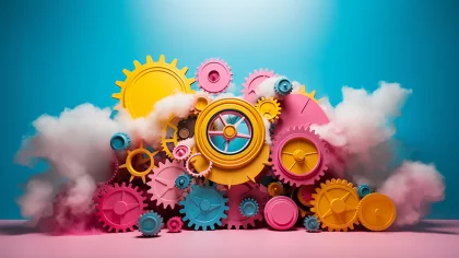 Unsere Partner: Gemeinsam stark für digitales Wachstum Mehrere bunte Zahnräder greifen perfekt ineinander – Symbol für starke Partnerschaften, reibungslose Zusammenarbeit und gemeinsames digitales Wachstum.